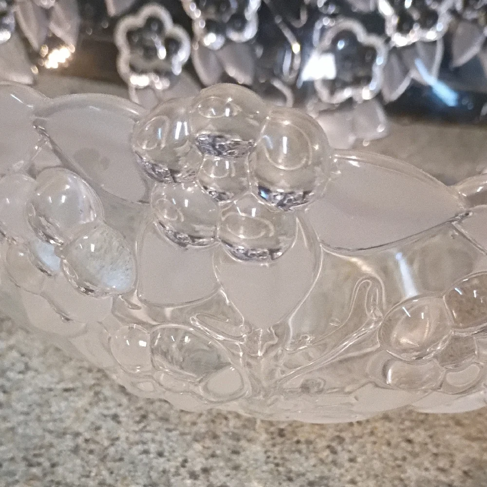 Clear Floral Glass Bowl